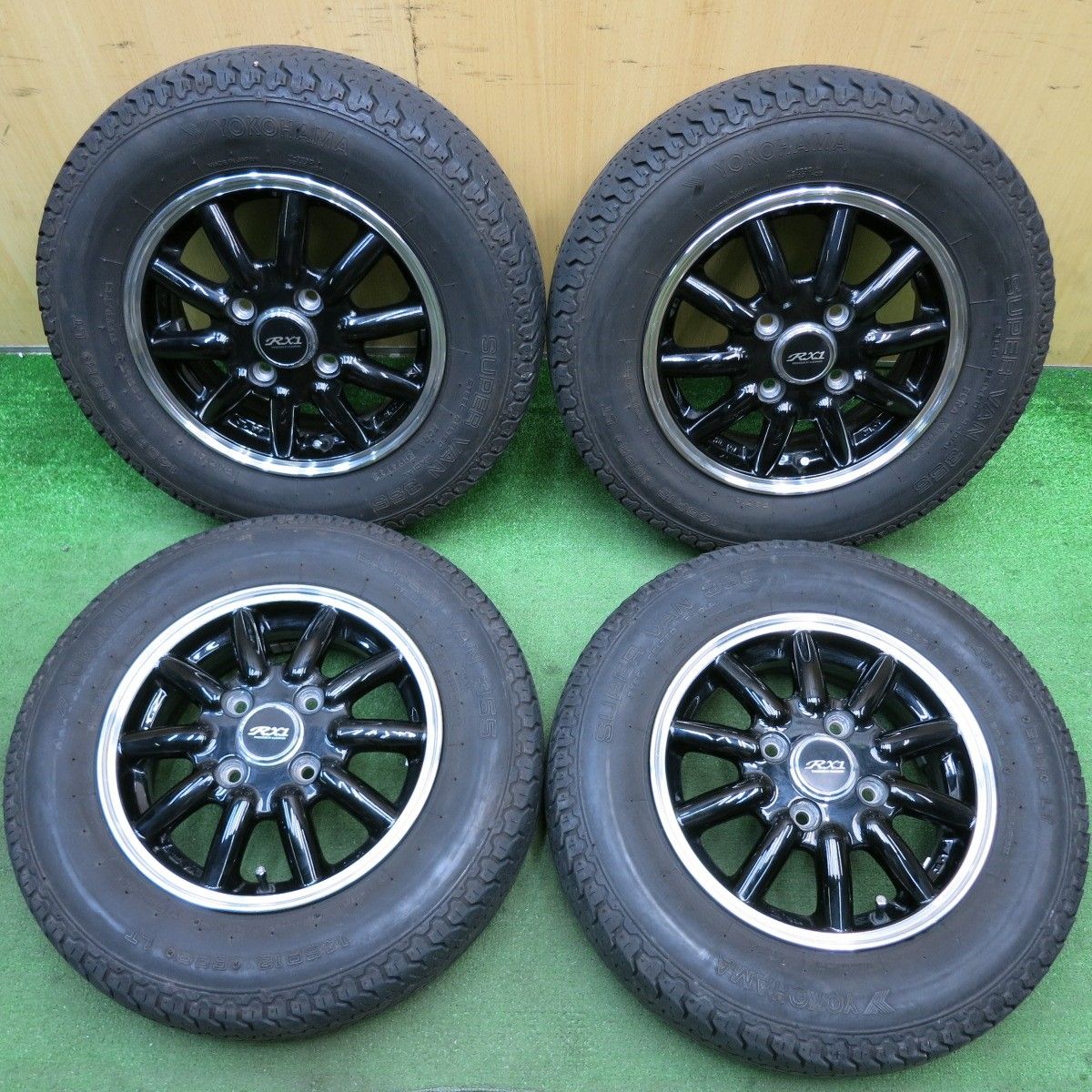 4本価格 22年 ALGERNON Fenice RX1 145R12 6PR ヨコハマ SUPER VAN 355 アルジェノン フェニーチェ 12インチ PCD100|4H 5053006HAノ