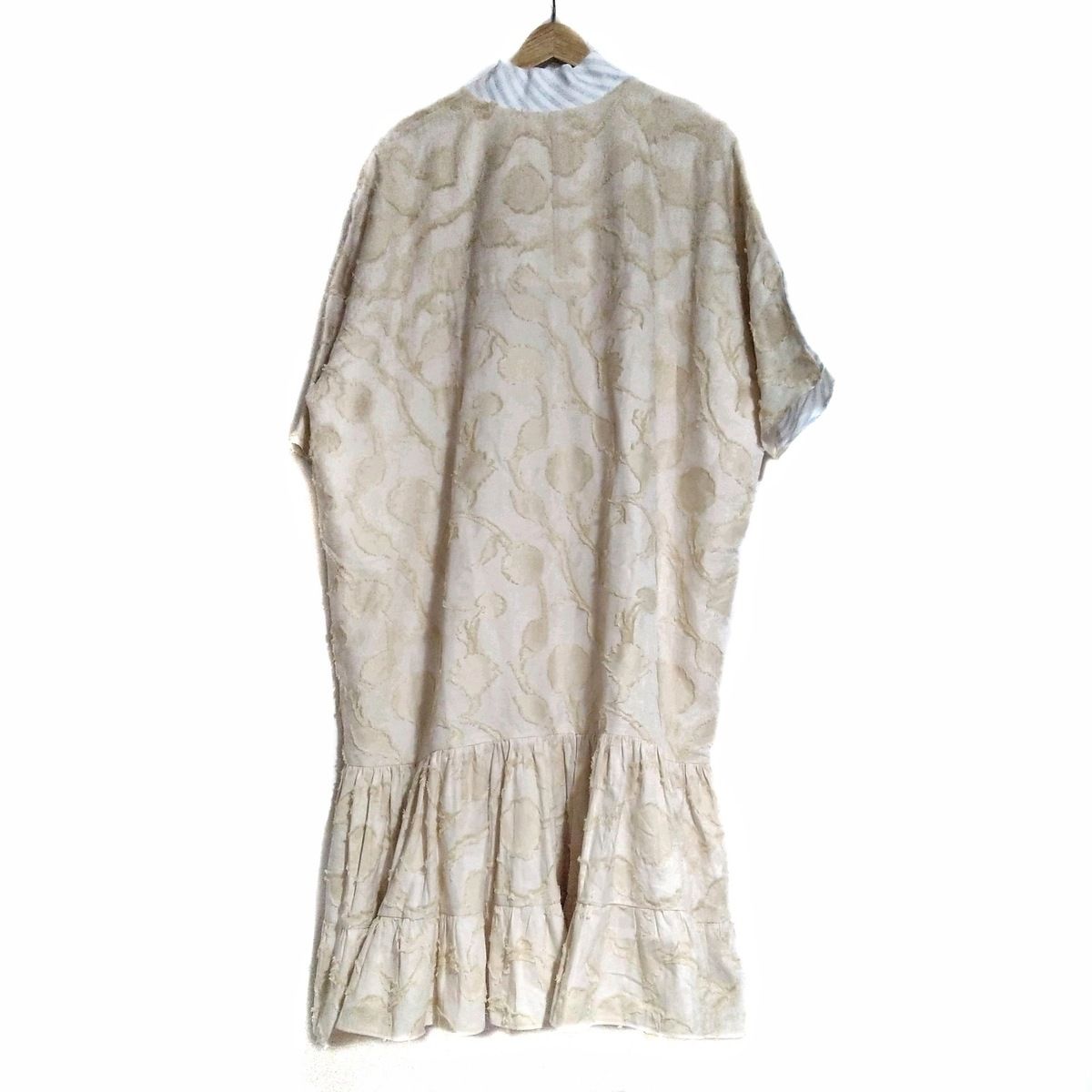 デ ドゥエ アッシュ ペー フランス ワンピース サイズ36 S レディース - アイボリー×ライトブルー×白 七分袖 ロング ストライプ USTAUSTRALIA_COM_AU