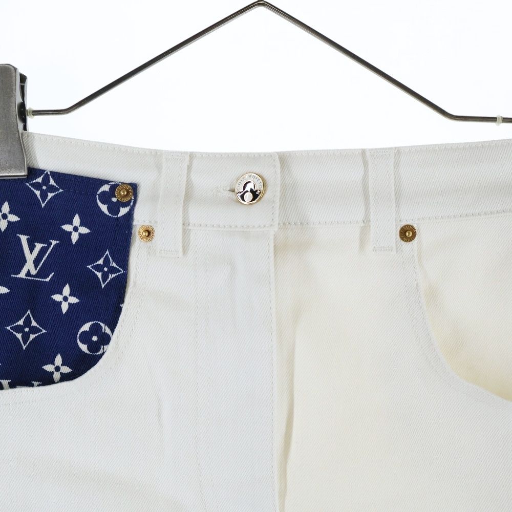 LOUIS VUITTON (ルイヴィトン) モノグラム ポケット デニムスカート  