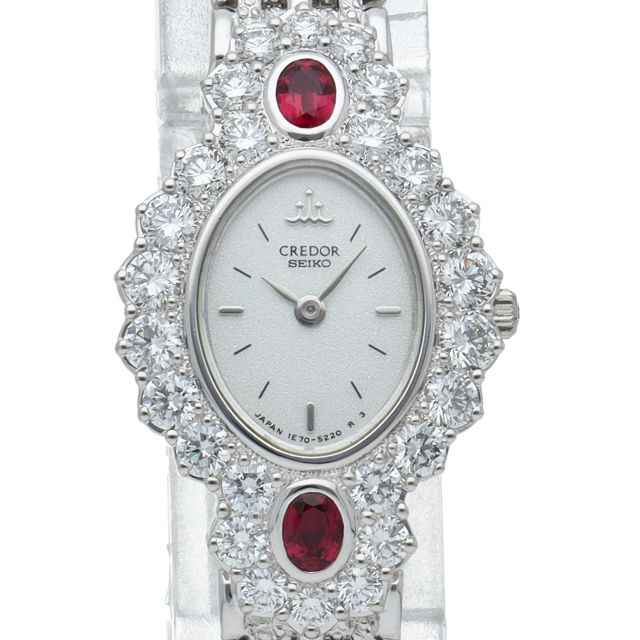 セイコー クレドール レディース時計 ルビー ダイヤベゼル 1E70-3140