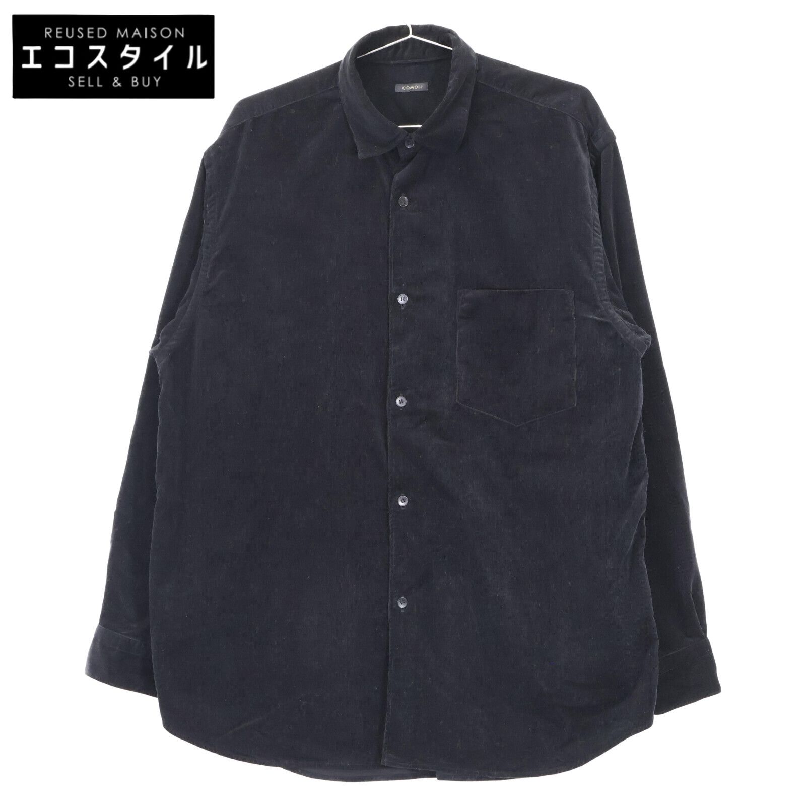 COMOLI コモリ A03-02004 24AW ﾌﾞﾗｯｸ ｺｰﾃﾞｭﾛｲｺﾓﾘｼｬﾂ 3