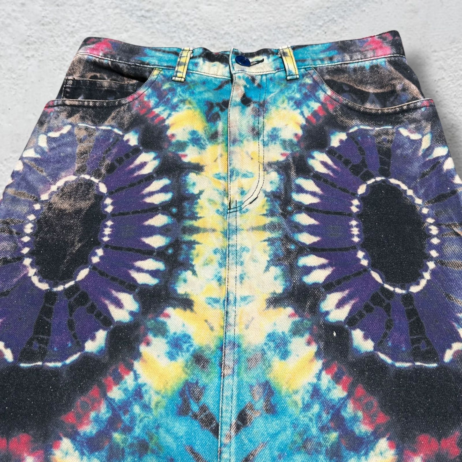 JUNYA WATANABE COMME des GARCONS ジュンヤワタナベコムデギャルソン AD2001 02ss ネイティブ タイダイ染め デニムマキシスカート