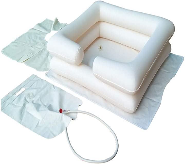 ST TS 寝たまま洗髪 洗髪器 洗髪槽 シャンプー台 空気式 エアー 枕付き シャワー付き 介護 入院 訪問介護 介護用品 高齢者