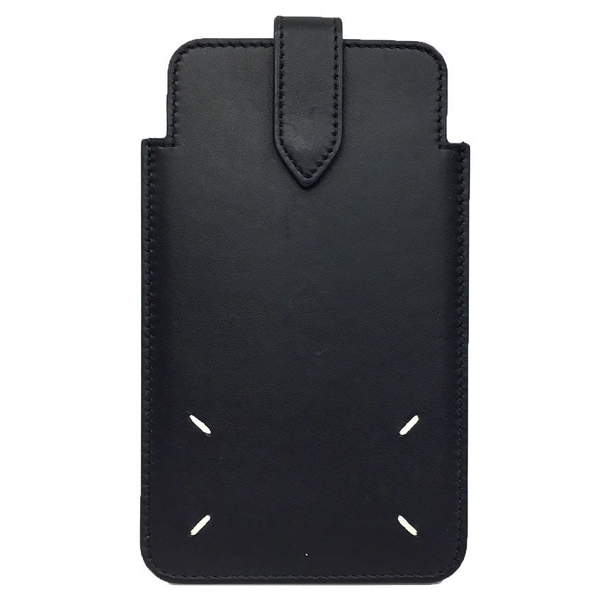 Maison Margiela メゾンマルジェラ スマホケース マルチケース レザー ブラック 黒 aq11603