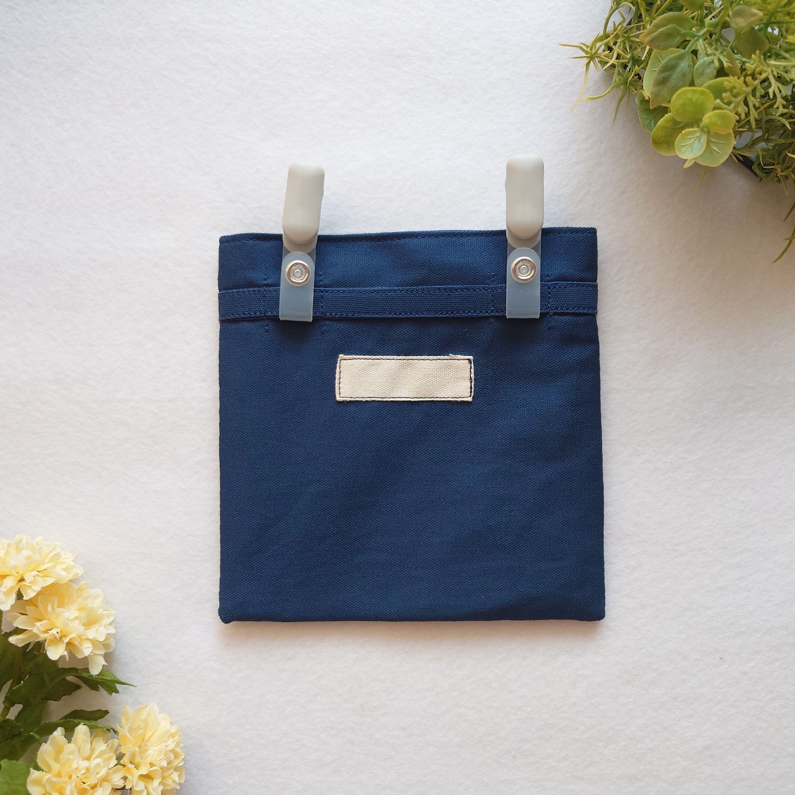 移動ポケット 撥水×メッシュ｜ネイビー×選べるタグ｜ふたなし