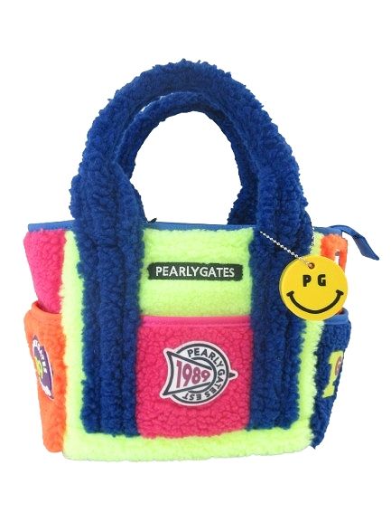 パーリーゲイツ PEARLY GATES バッグ ハンド カート ゴルフ スポーツ ボア 起毛 ロゴ 刺繍 ワッペン チャーム マルチ QQQ