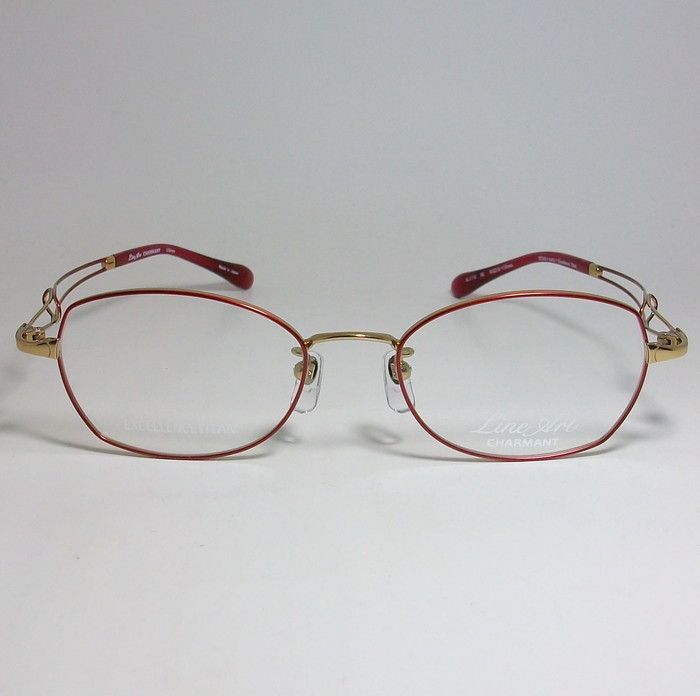 Line Art ラインアート 眼鏡 メガネ フレーム サングラス レディース 最高のかけ心地 形状記憶 XL1718-RE-50 度付可 レッド ゴールド