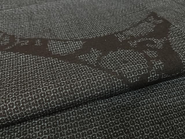 平和屋着物○結城玉紬 80亀甲 花唐草 結織苑 証紙付き 正絹 逸品  