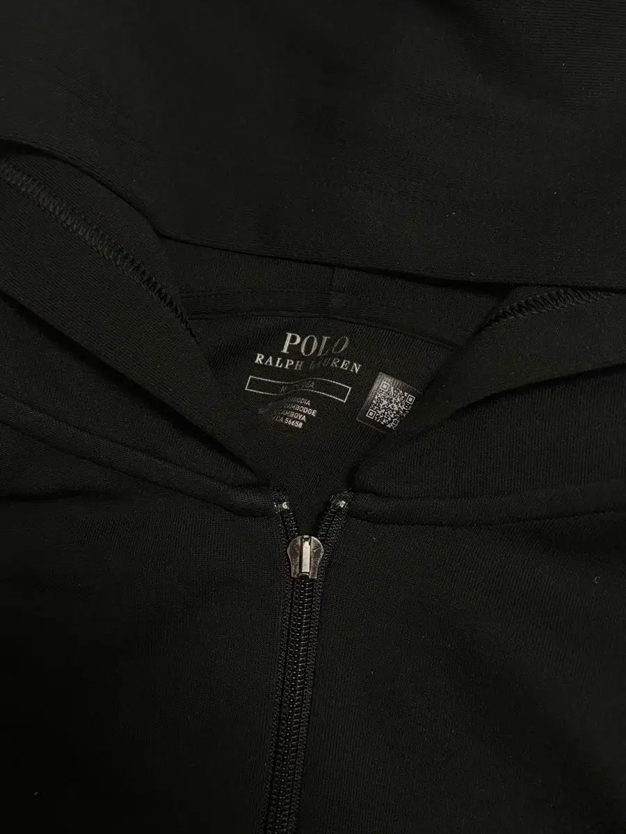  ポロ ラルフ ローレン ダブル ニット フード ジップアップ ブラック m パーカー トップス