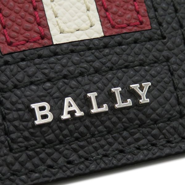 バリー BALLY カードケース タイク レザー ブラック シルバー金具 黒  