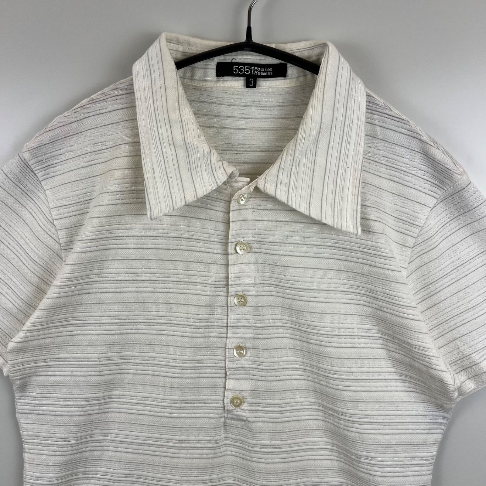 5351 POUR LES HOMMES 00s y2k 3D cotton S/S polo shirts 3