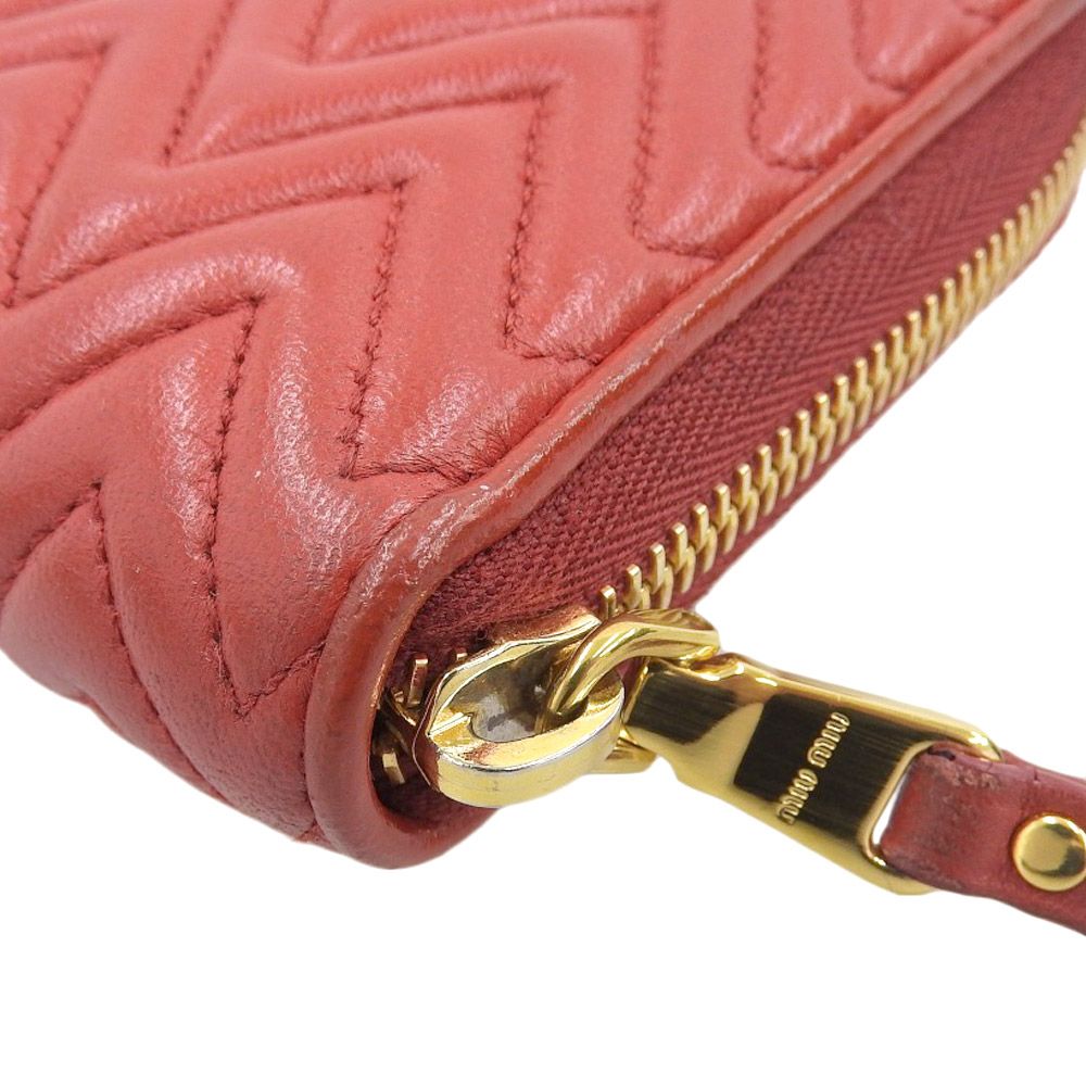 本物保証】 箱付 ミュウミュウ MIUMIU マテラッセ ロゴ ラウンド 