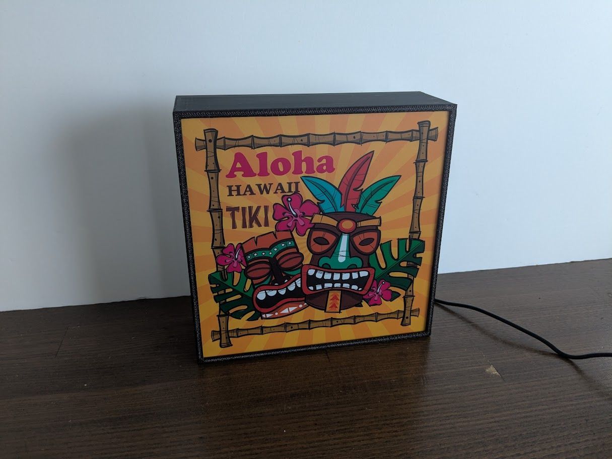 オーダー無料】TIKI BAR アロハ ハワイ 看板 置物 雑貨 ライトBOX