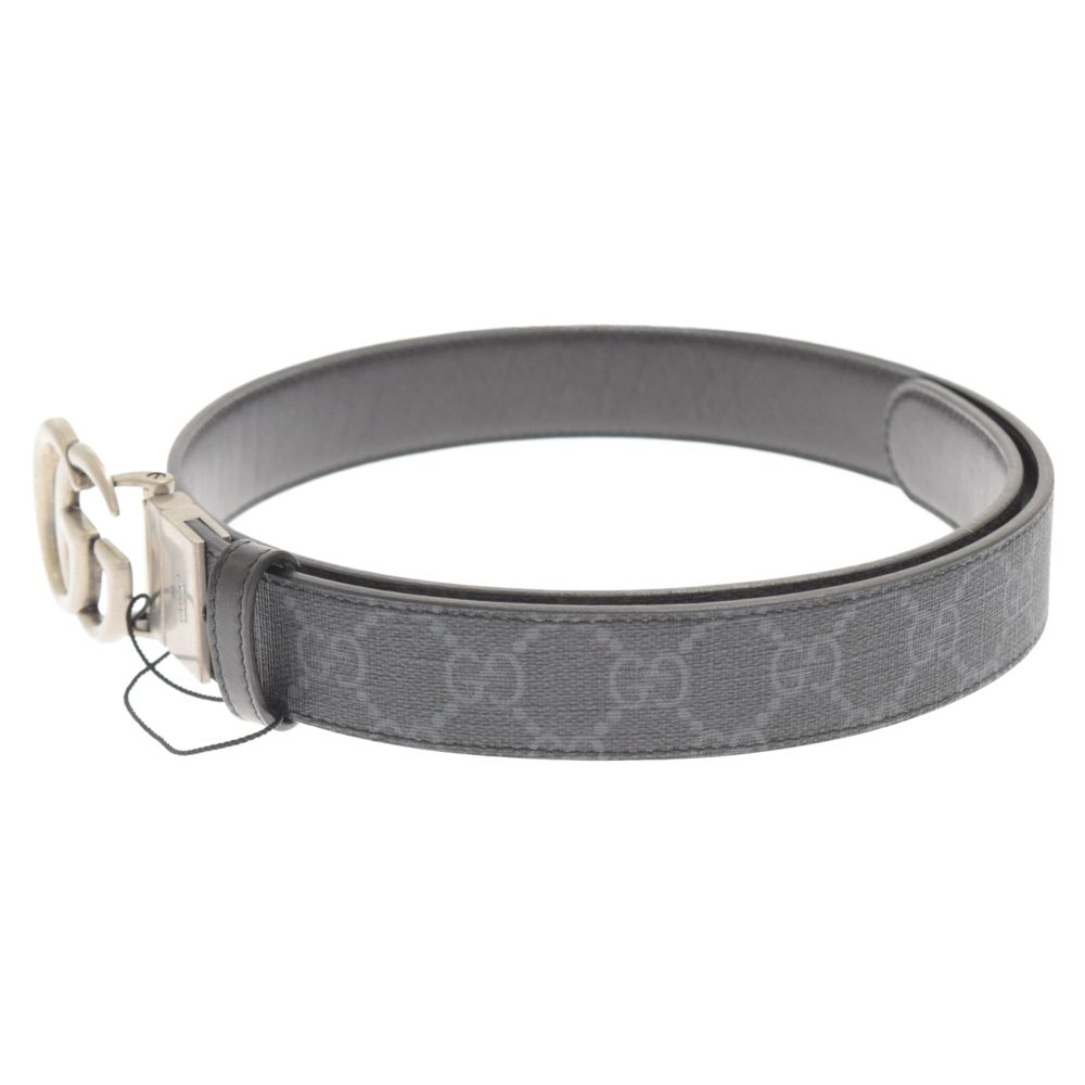 GUCCI (グッチ) ダブルGGバックルレザーベルト 643847 ブラック