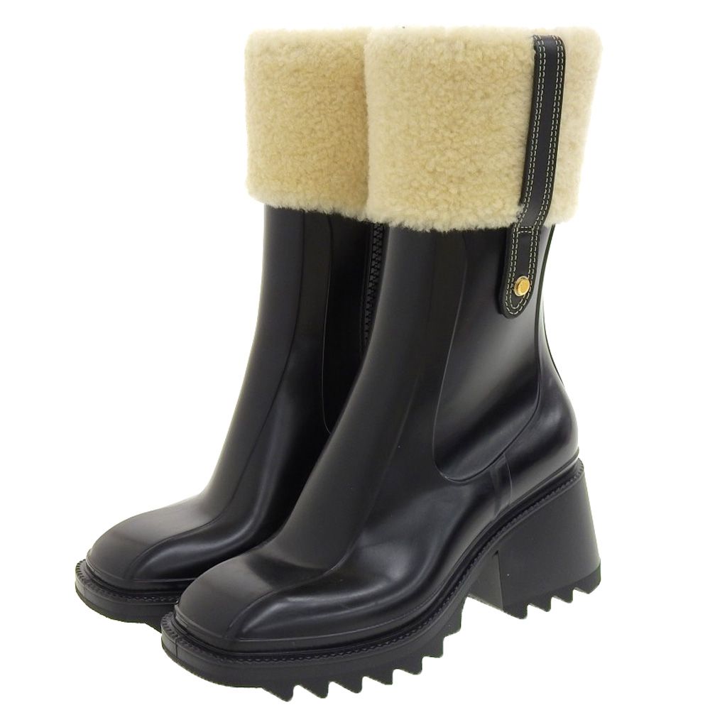 Chloe クロエ レインブーツ 36 ブラック CHLOE クロエ 美品 Chloe