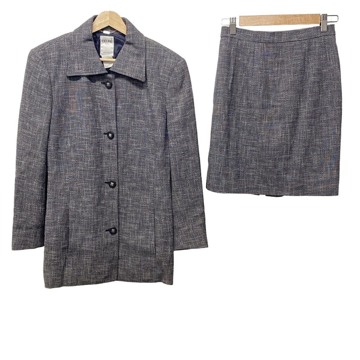 CELINE セリーヌ スカートスーツ レディース - ダークグレー×白 ヴィンテージ USTAUSTRALIA_COM_AU