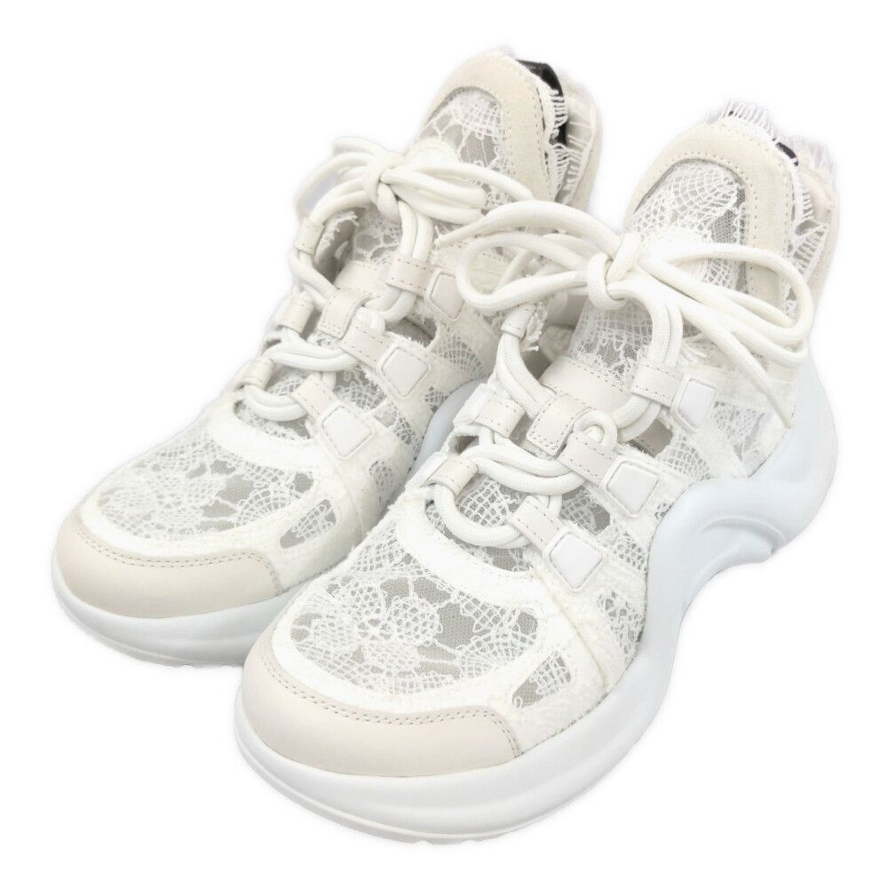 LOUIS VUITTON ルイヴィトン LVアークライト2.0ライン レース スニーカー バレエコア/1ABI3Z/37/ホワイト ...