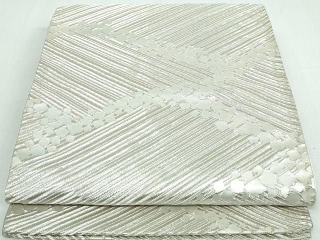 平和屋着物◎六通柄袋帯 箔散らし文 銀糸 正絹 逸品 DAAT2410qa