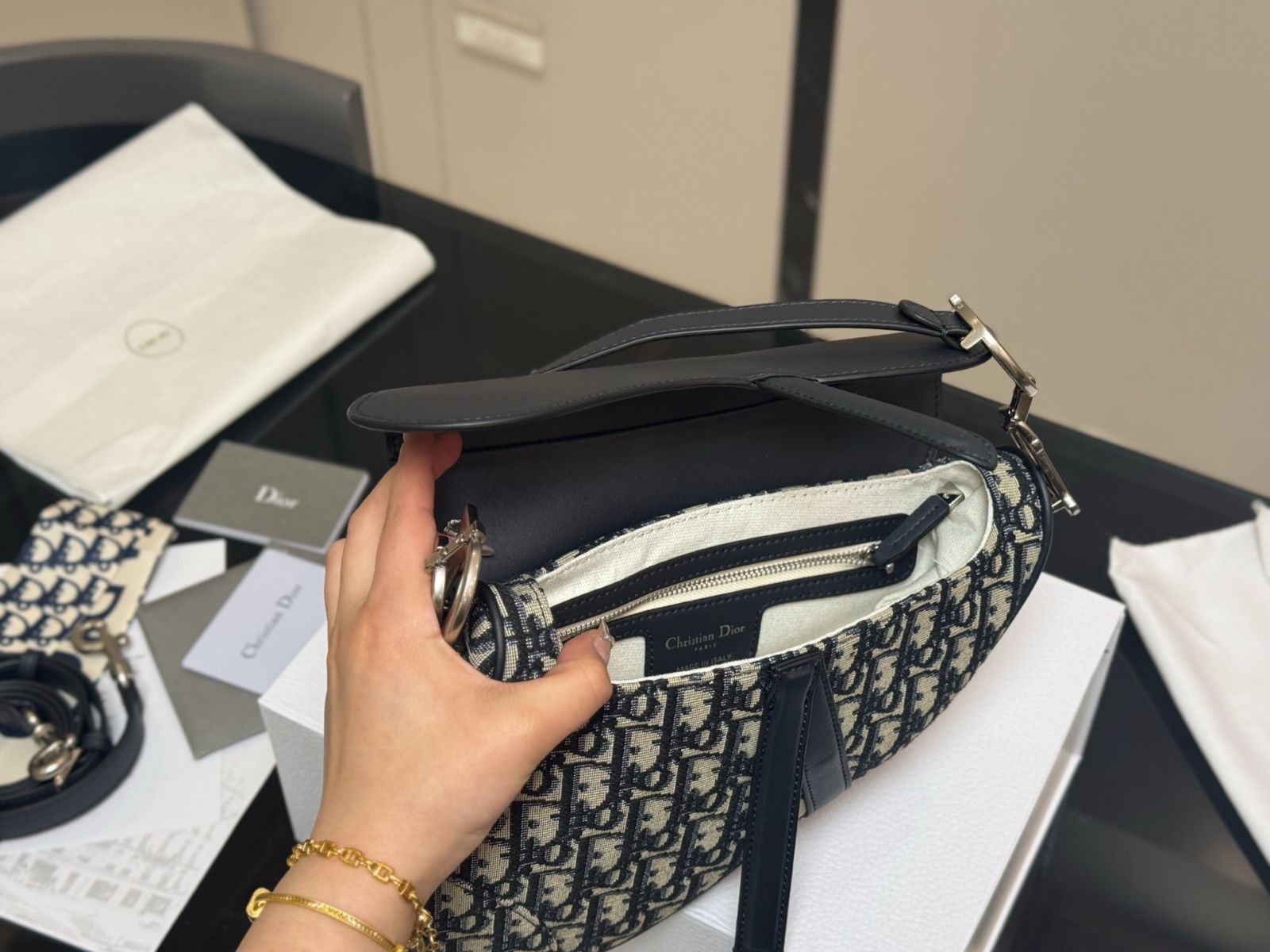 今日特価】Dior サドルバッグ デニムブルー アップグレード