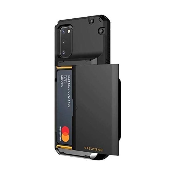 VRS Galaxy S20 対応 ケース カード 収納 3枚 耐衝撃 衝撃 吸収 ハイブリッド ハード (ブラックロゴ Galaxy S20)