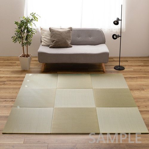 代引OK！ 6枚入 置き畳フラッタ 四季 約65×65×1.5cm BL 品質保証！