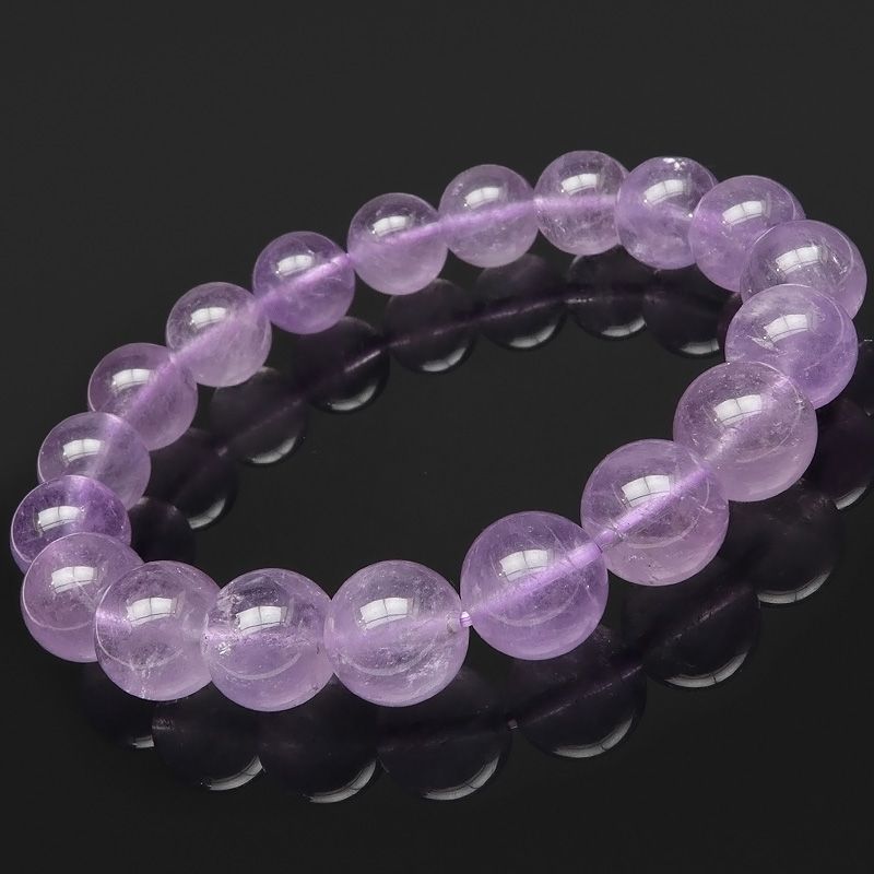 ラベンダーアメジスト 丸玉ブレス 10～11mm【1コ販売】 / 4-4 LA10BS-X
