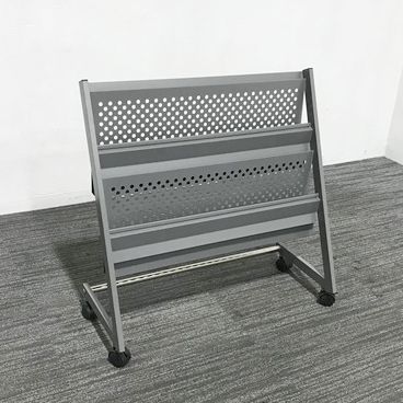 パンフレットスタンド 3列2段 キャスター付 新聞ラック 雑誌架 グレー