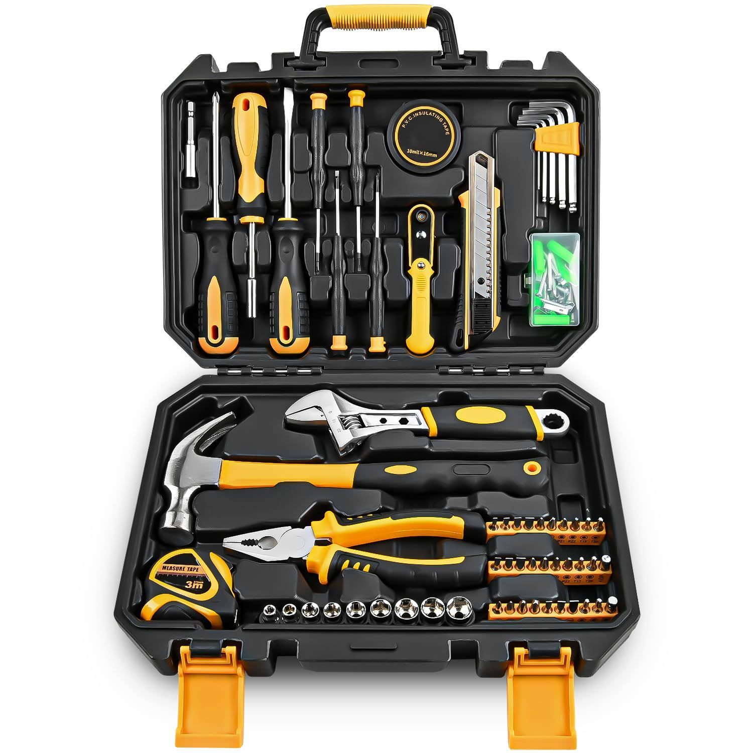 Nilight 工具セット 家庭用 100点 diy ツールセット 工具セット ボックス コンパクト バイク 整備 工具箱セット ホームツールセット 家庭用 バイク 工具箱セット メンテナンス 修理道具セット 道