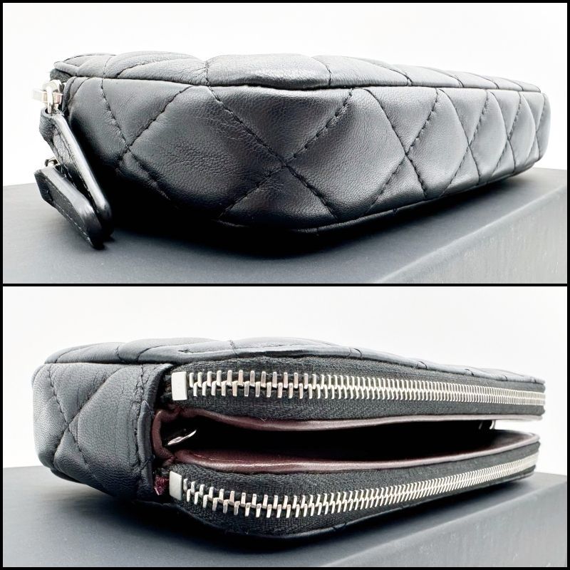 CHANEL シャネル マトラッセ ラムスキン チェーンウォレット チェーン