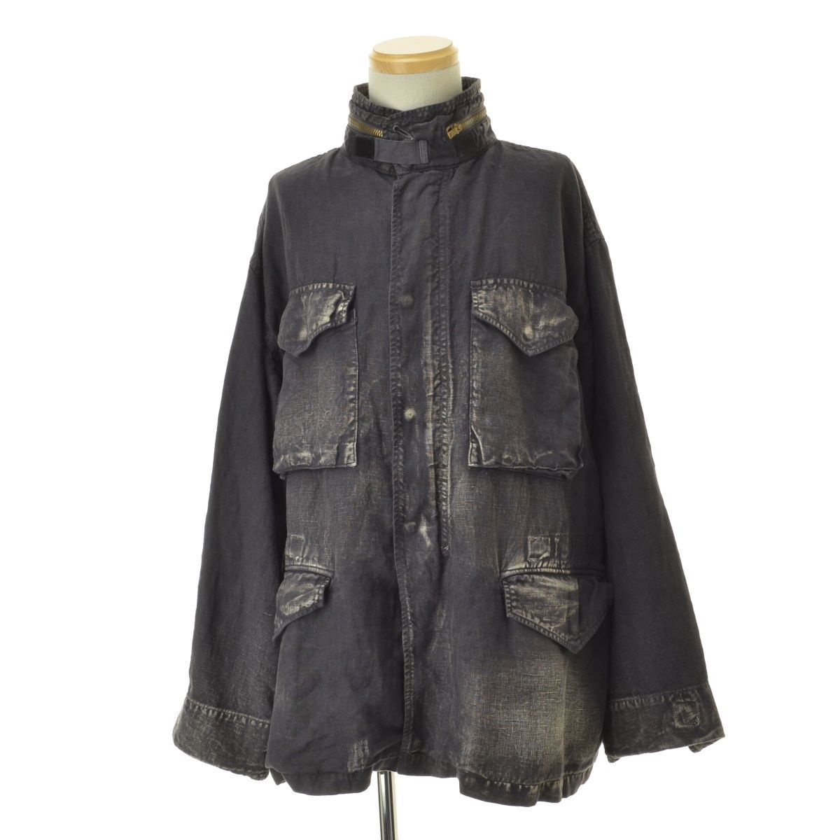 専用　新品 ANACHRONORM リメイクミリタリージャケット anachronorm】オンラインストア限定 AN141 BLACK SULFUR DYEING