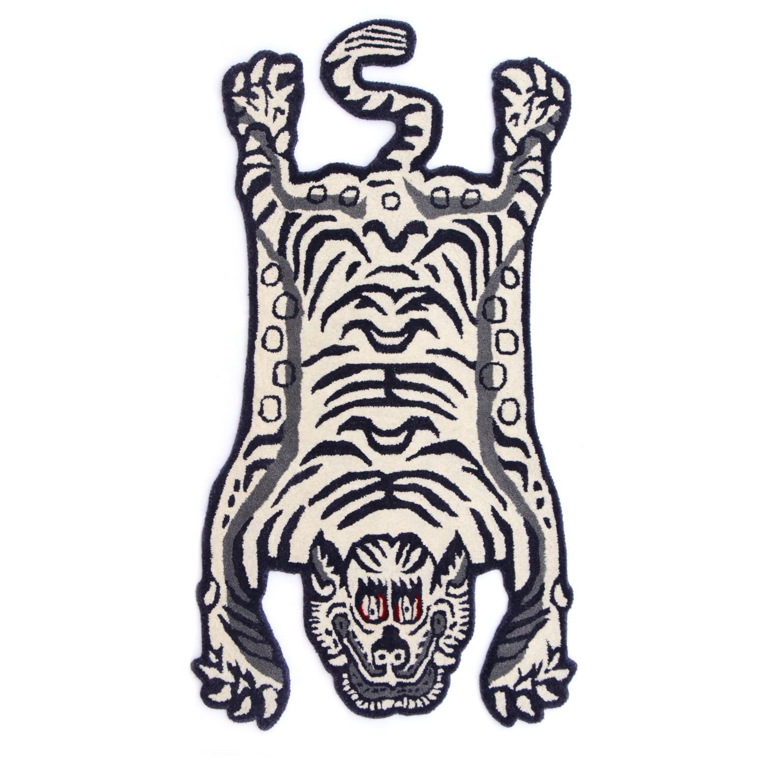 チベタンタイガーラグ スモール ホワイト DETAIL Tibetan Tiger Rug White|Sサイズ