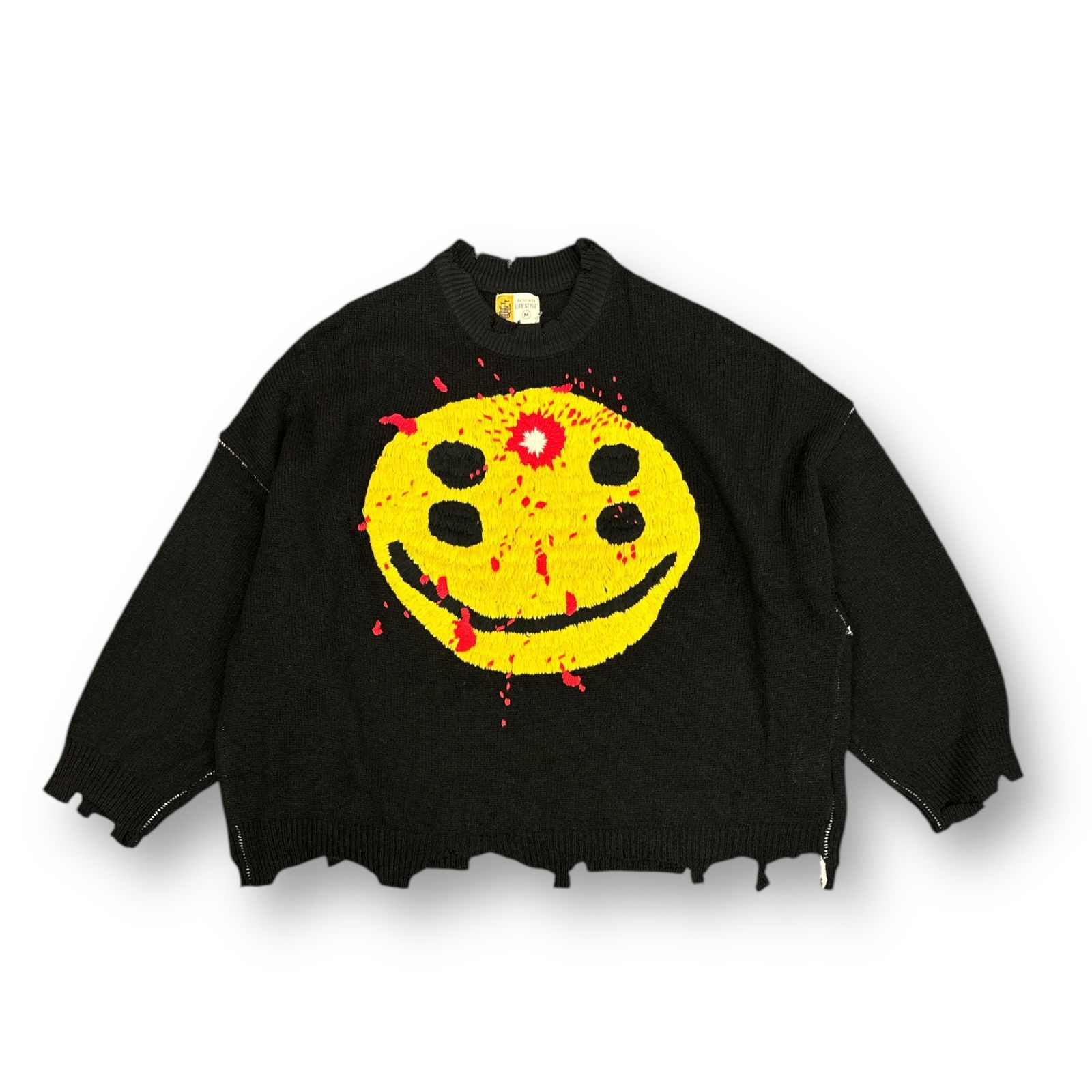 定価94600円 新品 SAINT MICHAEL 24AW CP_CREW KNT / SMILE / BLACK 
