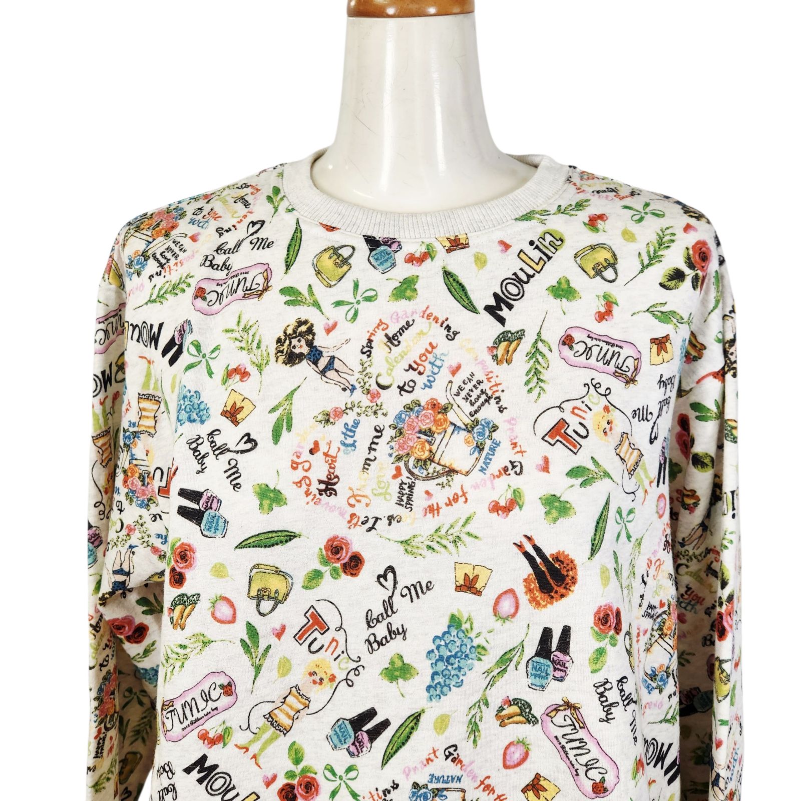 鴨居羊子パジャマ ♥ TUNIC 秋 冬物 パジャマ トレーナーパジャマ ジグザグキルト リーフキャラ 43410日本製