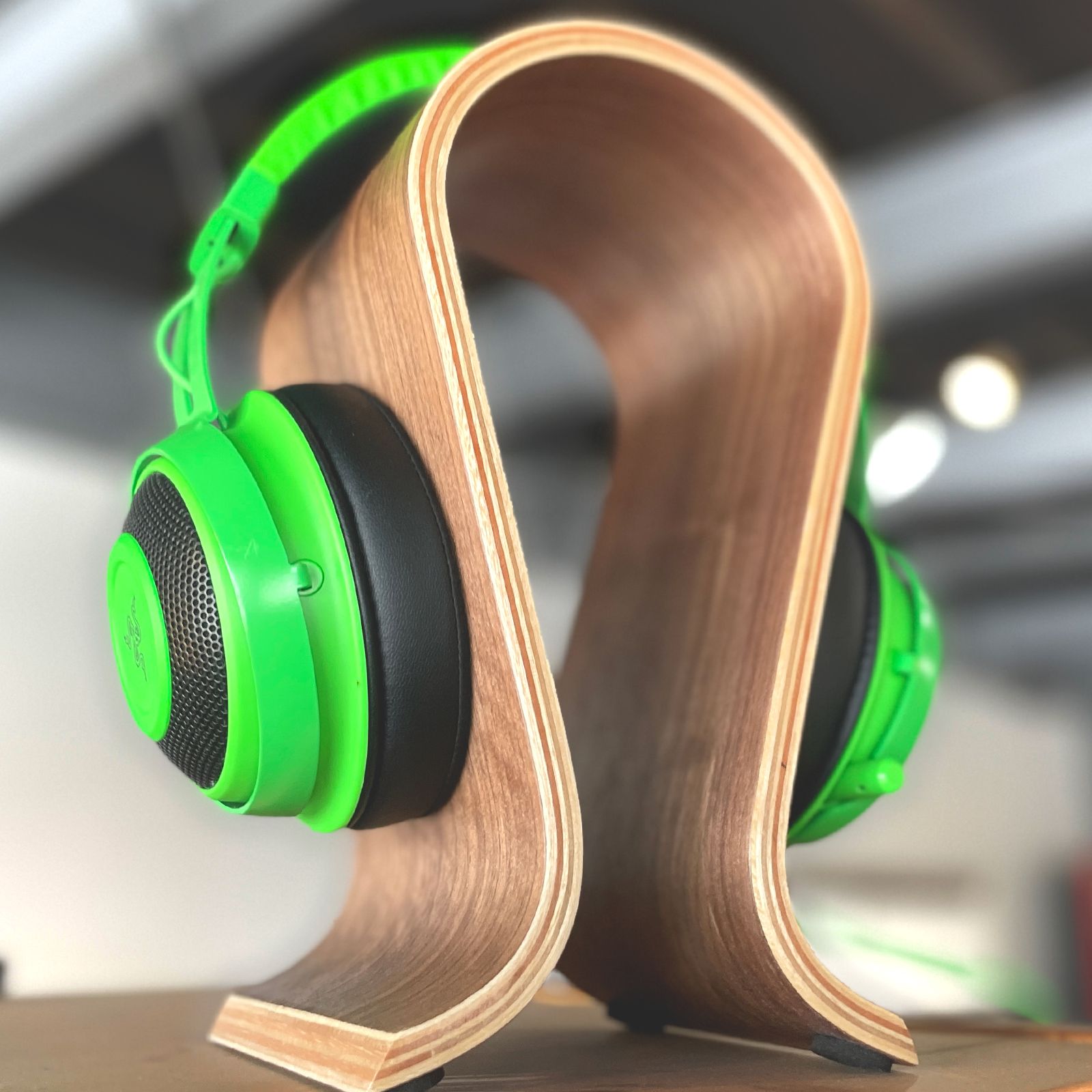 ウォールナット ナチュラルウッド ヘッドフォン スタンド シンプル