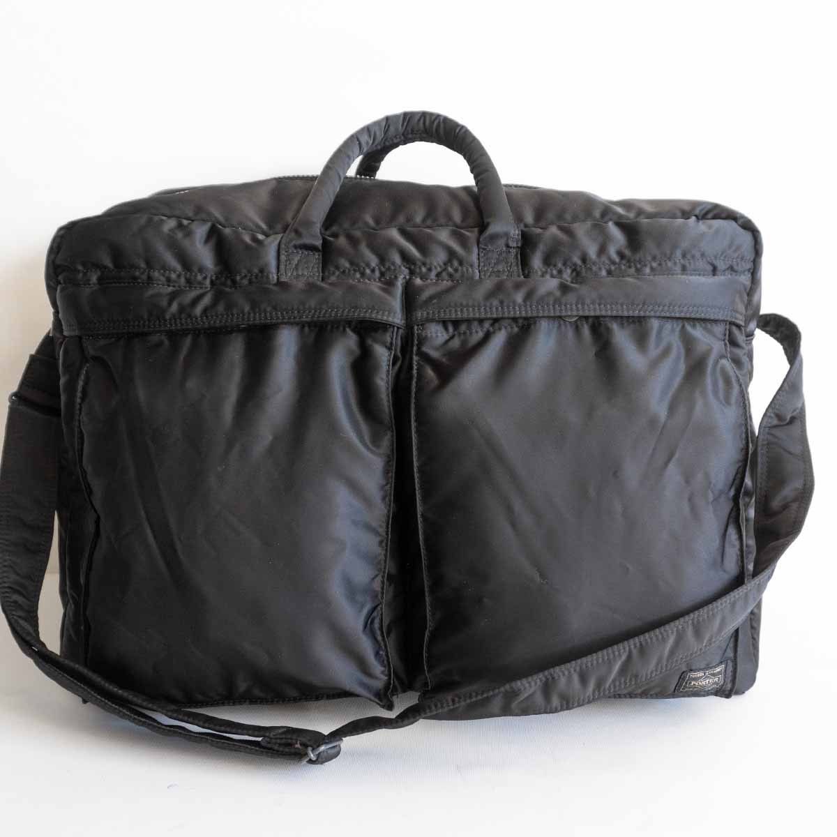 【美品】PORTER 【タンカー 2WAY 大容量 ショルダー バッグ】ポーター ナイロン ブラック TANKER BAG 25020216