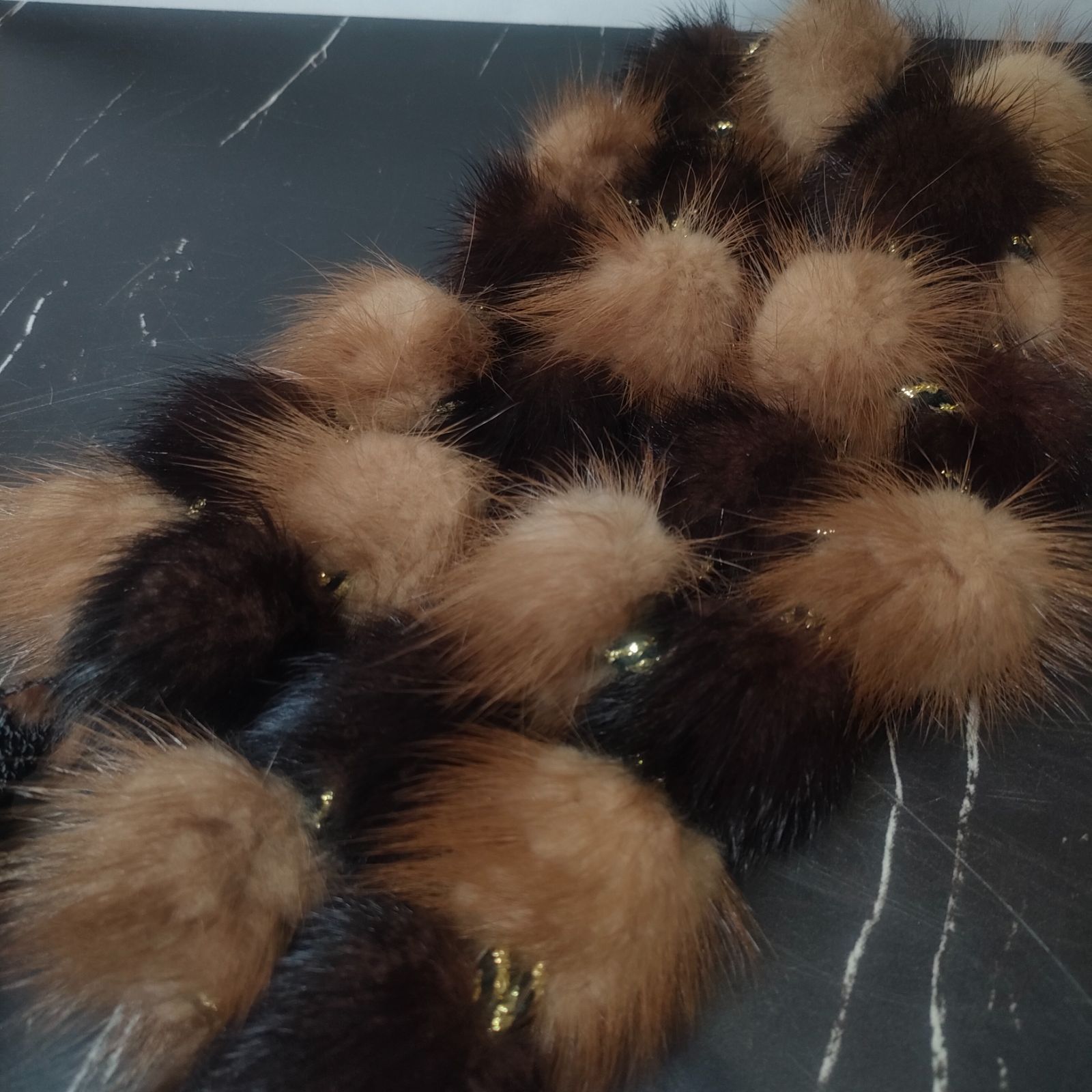 15【美品】MINK ミンク ファーマフラー リアルファー 2色 毛皮 