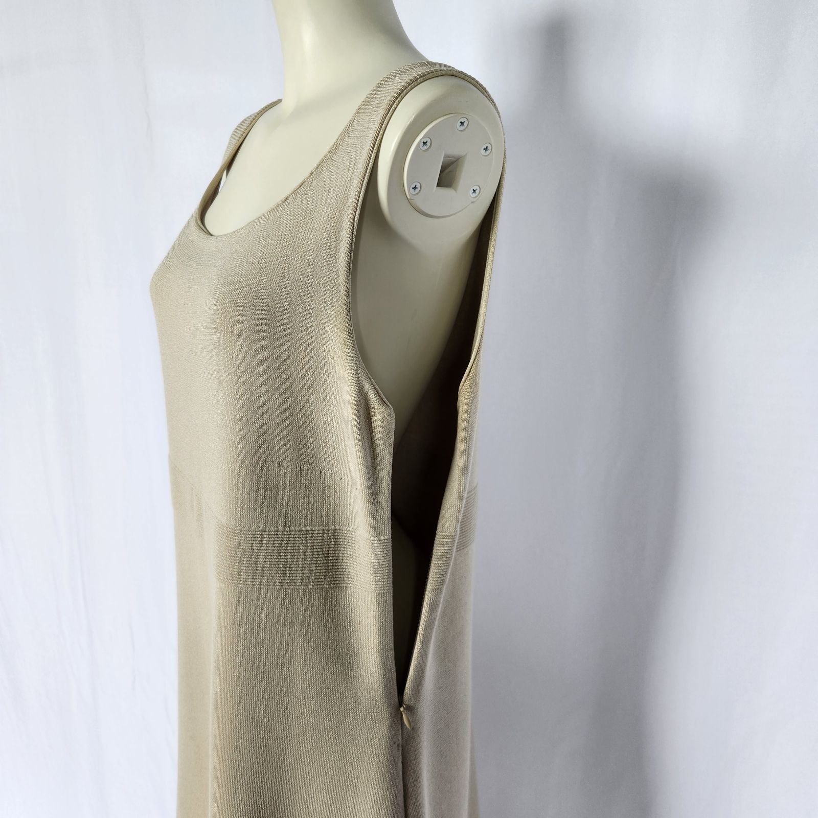 AGNONA アニオナ　ベージュ ノースリーブ チュニック　ワンピース アニオナ AGNONA made in itary コットンニットワンピース