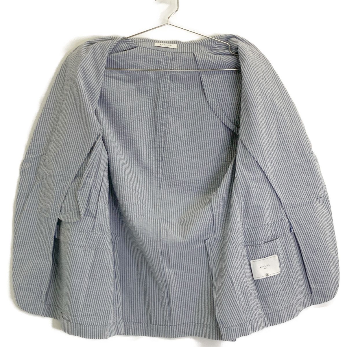 美品】ボリオリ 春夏ウール シアサッカー ジャケット 段返り3B DOVER