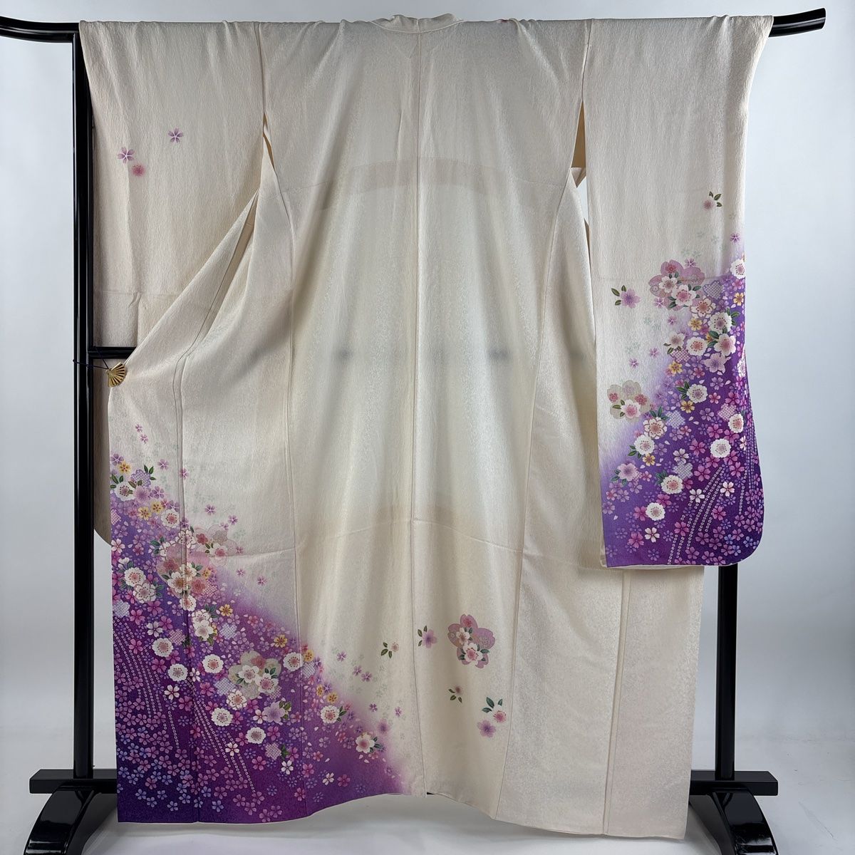 振袖 身丈162cm 裄丈69.5cm L 袷 桜 金彩 銀通し クリーム 正絹