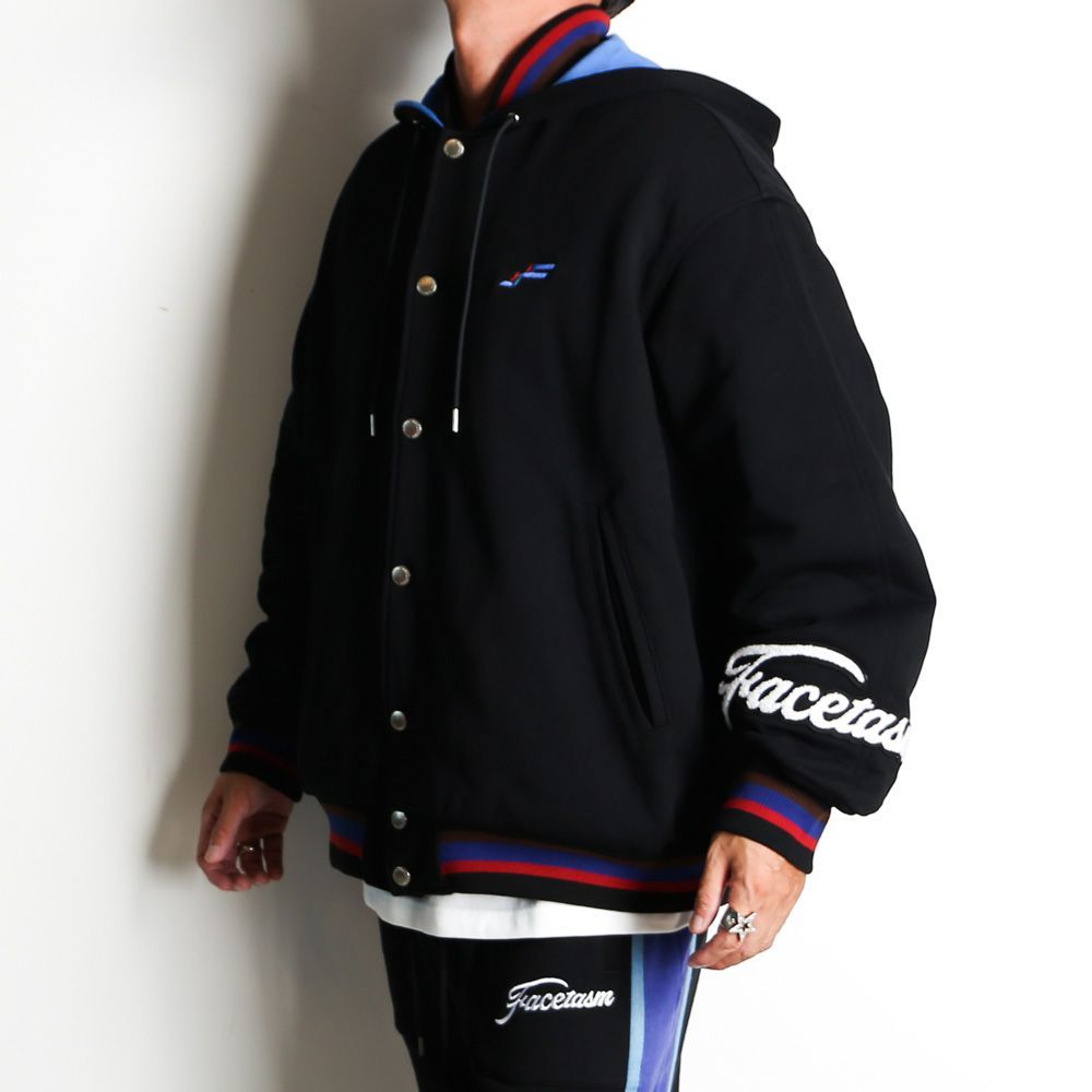 【FACETASM/ファセッタズム】× FRUIT OF THE ROOM / STADIUM JACKET - BLACK / スタジアムジャケット / KR-JK-M01【メンズ】【送料無料】