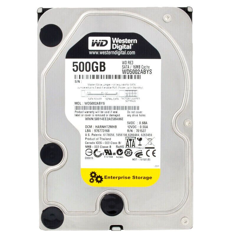 Western Digital 500GB WD5002ABYS SATA II 7200RPM 16MB 3.5 インチ ハードドライブ