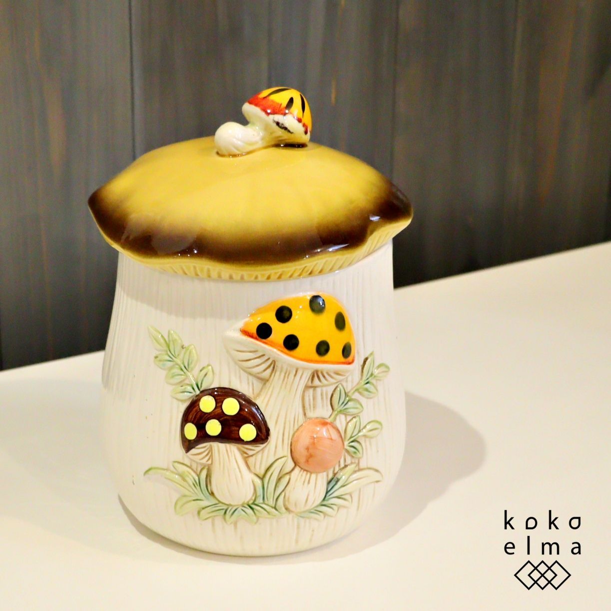 EARS＆ROEBUCK シアーズ ローバック キャニスターポット きのこ メキシコ製 小物入れ 陶器 マッシュルーム