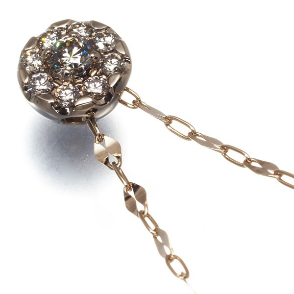 カシケイ　#ベゼル　ブラウンダイヤネックレス カシケイ#ベゼルブラウンダイヤネックレス