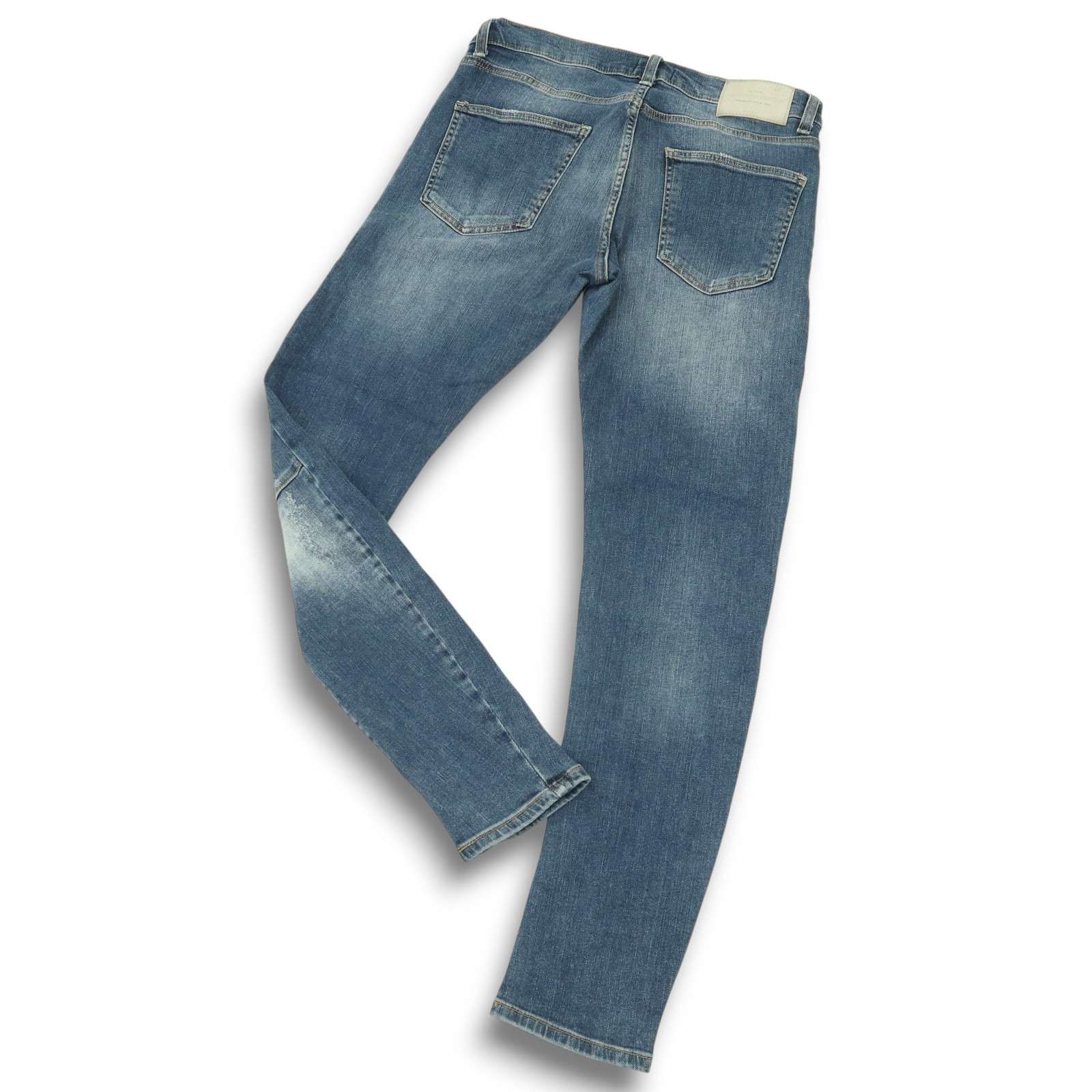 ZARA MAN ダメージ加工 バイカー デニム パンツ 32 ザラ マン ストレッチ スリム