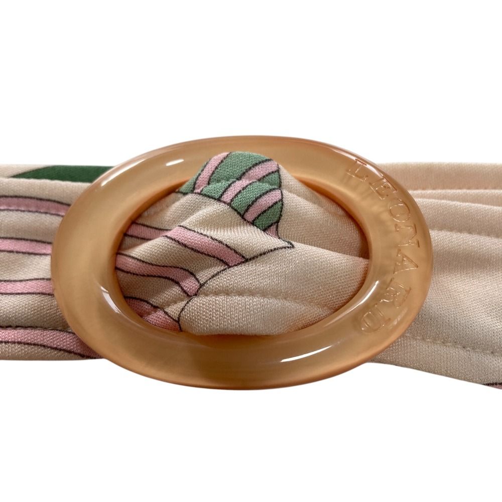 美品 LEONARD PARIS レオナールパリ フラワープリント ベルト