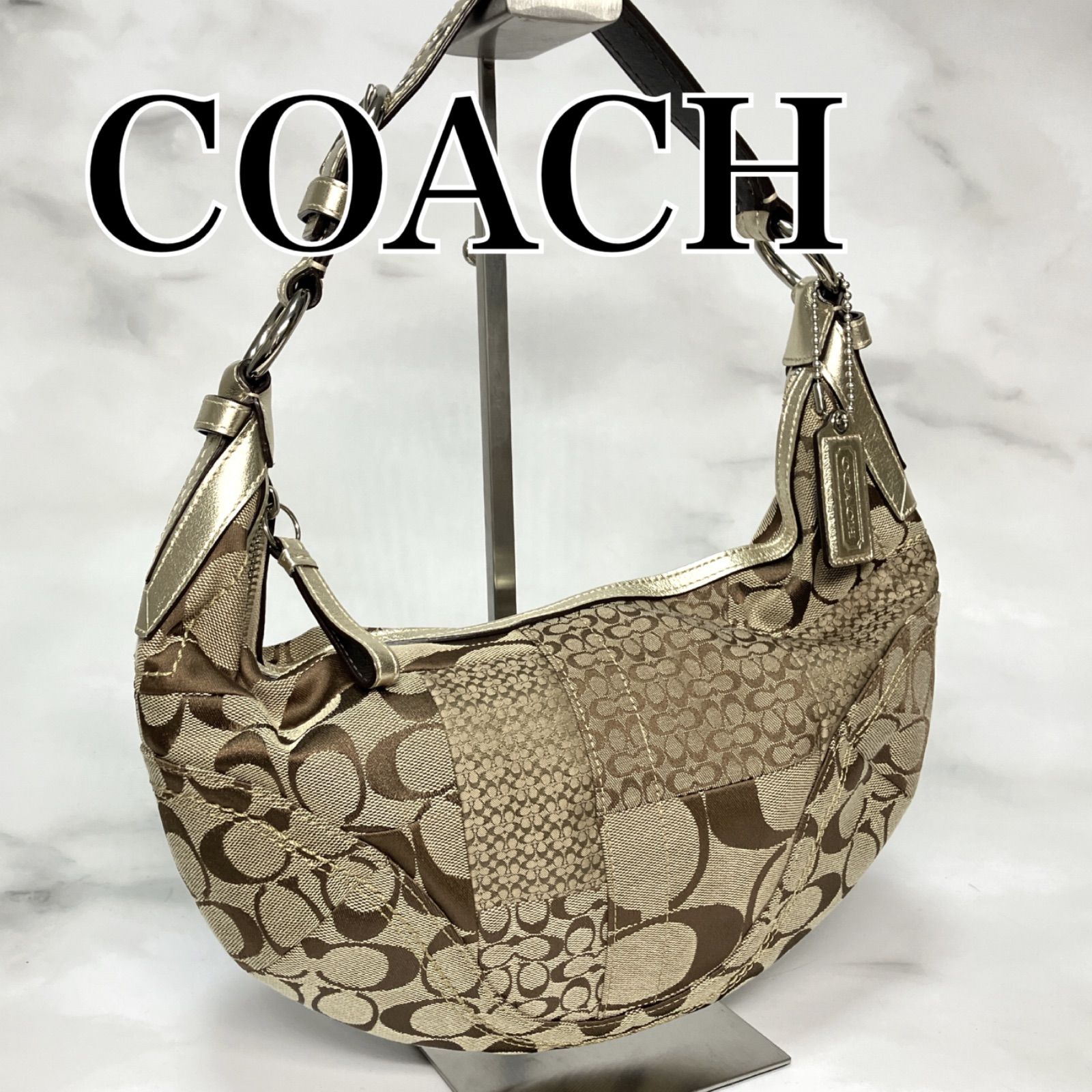 美品coachコーチ シグネチャー シルバー ゴールド ブラウンレザー - 時計