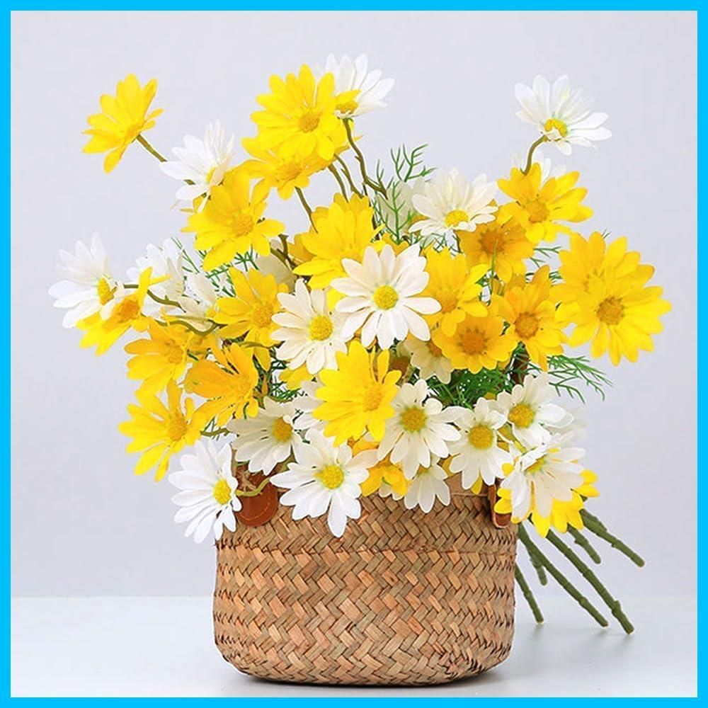 在庫処分 Lakymisy デイジー 造花ブーケ 10本セット 5輪花|本 菊 枯れない花束 カモミール シルク造花 人工観葉植物 お祝い 飾り花束 フェイクフラワー お見舞い 開店祝い ギフト花 インテリア 写真小物 部屋飾り