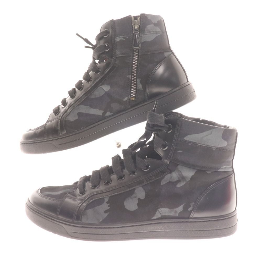 □ プラダ スニーカー シューズ 4T 2723 靴 ハイカット 迷彩 カモフラ