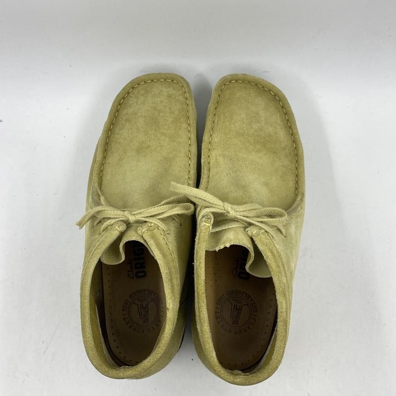 中古】Clarks ワラビーシューズ ベージュ UK8 約26.5cm