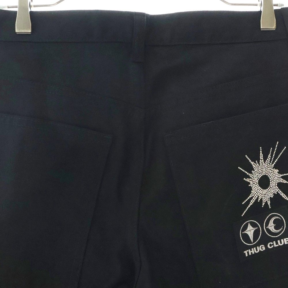 thug club サグクラブ黒 Tシャツ ロゴ付き 半袖 ルーズフィット thug club サグクラブ黒 Tシャツ ロゴ付き 半袖 ルーズフィット